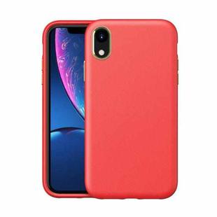 Electroplating Leather Texture PC + TPU Shockproof Case For iPhone XR(Red)