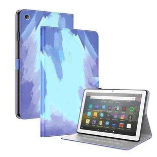 For Amazon Fire HD 8 2018/2017/2016/2015 Watercolor Pattern Skin Feel Magnetic Horizontal Flip PU Leather Case with Holder & Card Slots & Photo Frame(Winter Snow)