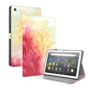 For Amazon Fire HD 8 2018/2017/2016/2015 Watercolor Pattern Skin Feel Magnetic Horizontal Flip PU Leather Case with Holder & Card Slots & Photo Frame(Spring Cherry)