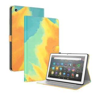 For Amazon Fire HD 8 2018/2017/2016/2015 Watercolor Pattern Skin Feel Magnetic Horizontal Flip PU Leather Case with Holder & Card Slots & Photo Frame(Autumn Leaves)