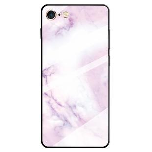 For iPhone 6 & 6s Marble Pattern Glass Protective Case(Pink)