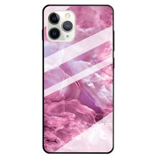 For iPhone 11 Pro Marble Pattern Glass Protective Case(Red)