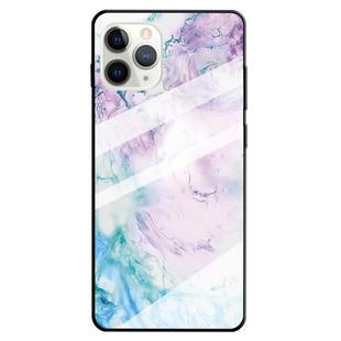 For iPhone 11 Pro Max Marble Pattern Glass Protective Case(Ink Pink)