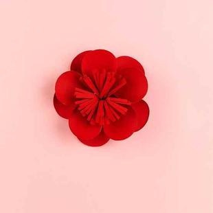 Peach Blossom Creative Paper Cutting Shooting Props Flowers Papercut Jewelry Cosmetics Background Photo Photography Props(Red)