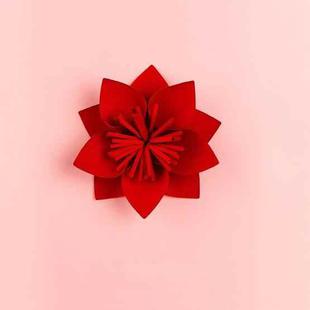 Lotus Creative Paper Cutting Shooting Props Flowers Papercut Jewelry Cosmetics Background Photo Photography Props(Red)