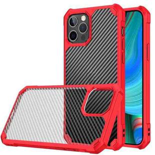 For iPhone 13 Pro Carbon Fiber Acrylic Shockproof Protective Case (Red)