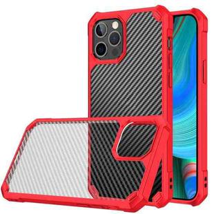 For iPhone 13 Pro Max Carbon Fiber Acrylic Shockproof Protective Case (Red)