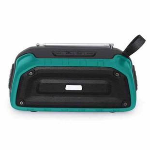 New Rixing NR-906FM TWS Waterproof Bluetooth Speaker Support Hands-free Call / FM with Handle & Antenna(Emerald Green)