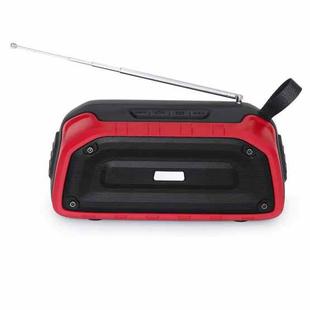 New Rixing NR-906FM TWS Waterproof Bluetooth Speaker Support Hands-free Call / FM with Handle & Antenna(Red)