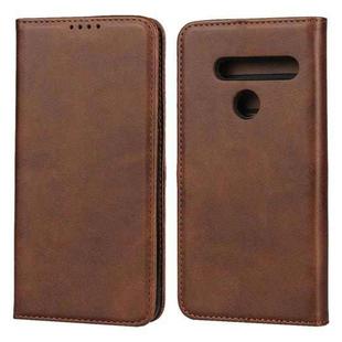 For LG G8 ThinQ Calf Texture Magnetic Horizontal Flip Leather Case with Holder & Card Slots & Wallet(Brown)