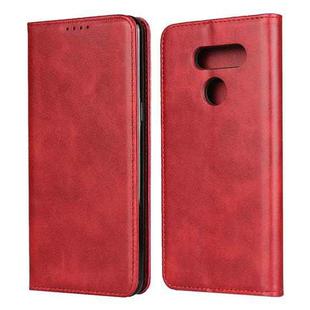 For LG K50S Calf Texture Magnetic Horizontal Flip Leather Case with Holder & Card Slots & Wallet(Red)