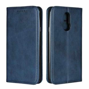 For LG Q7 Calf Texture Magnetic Horizontal Flip Leather Case with Holder & Card Slots & Wallet(Blue)