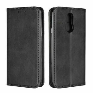 For LG Q7 Calf Texture Magnetic Horizontal Flip Leather Case with Holder & Card Slots & Wallet(Black)