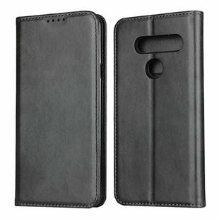For LG V40 ThinQ Calf Texture Magnetic Horizontal Flip Leather Case with Holder & Card Slots & Wallet(Black)