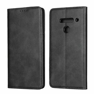 For LG V50 ThinQ Calf Texture Magnetic Horizontal Flip Leather Case with Holder & Card Slots & Wallet(Black)