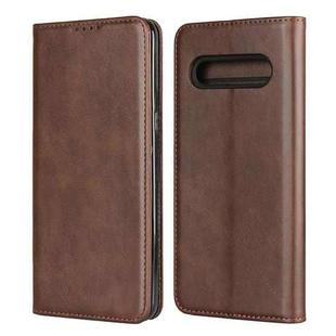 For LG V60 ThinQ 5G Calf Texture Magnetic Horizontal Flip Leather Case with Holder & Card Slots & Wallet(Brown)
