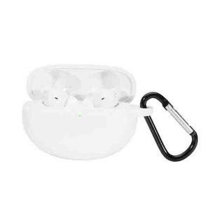For OPPO Enco Free 2 Anti-fall Wireless Earphone Silicone Protective Case with Hook(White)
