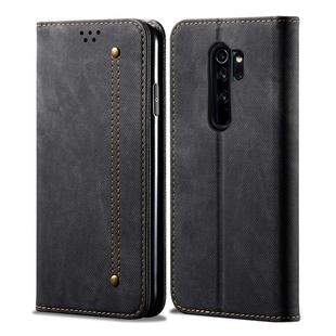 For Xiaomi Redmi Note 8 Pro Denim Texture Casual Style Horizontal Flip Leather Case with Holder & Card Slots & Wallet(Black)