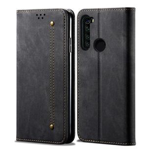 For Xiaomi Redmi Note 8 Denim Texture Casual Style Horizontal Flip Leather Case with Holder & Card Slots & Wallet(Black)