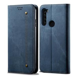 For Xiaomi Redmi Note 8 Denim Texture Casual Style Horizontal Flip Leather Case with Holder & Card Slots & Wallet(Blue)