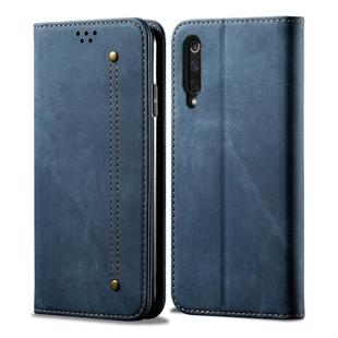 For Xiaomi Mi 9 Denim Texture Casual Style Horizontal Flip Leather Case with Holder & Card Slots & Wallet(Blue)