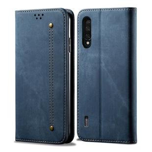 For Xiaomi Mi CC9 / Mi 9 Lite Denim Texture Casual Style Horizontal Flip Leather Case with Holder & Card Slots & Wallet(Blue)