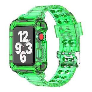 Glacier Transparent Jelly Strap Watch Band For Apple Watch Series 6 & SE & 5 & 4 44mm(Transparent Green)