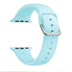 Single-color Silicone Buckle Strap Watch Band For Apple Watch Series 8&7 41mm / SE 2&6&SE&5&4 40mm / 3&2&1 38mm(Emerald Green)