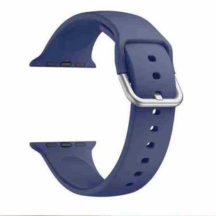 Single-color Silicone Buckle Strap Watch Band For Apple Watch Series 8&7 41mm / SE 2&6&SE&5&4 40mm / 3&2&1 38mm(Navy Blue)