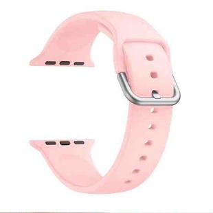Single-color Silicone Buckle Strap Watch Band For Apple Watch Series 8&7 41mm / SE 2&6&SE&5&4 40mm / 3&2&1 38mm(Vintage Rose)