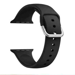 Single-color Silicone Buckle Strap Watch Band For Apple Watch Series 8&7 41mm / SE 2&6&SE&5&4 40mm / 3&2&1 38mm(Black)