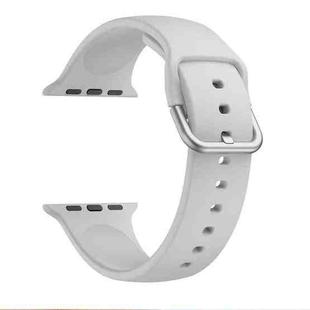 Single-color Silicone Buckle Strap Watch Band For Apple Watch Series 8&7 41mm / SE 2&6&SE&5&4 40mm / 3&2&1 38mm(Light Grey)