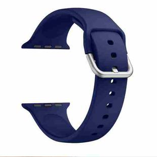 Single-color Silicone Buckle Strap Watch Band For Apple Watch Series 9&8&7 41mm / SE 3&SE 2&6&SE&5&4 40mm / 3&2&1 38mm(Midnight Blue)