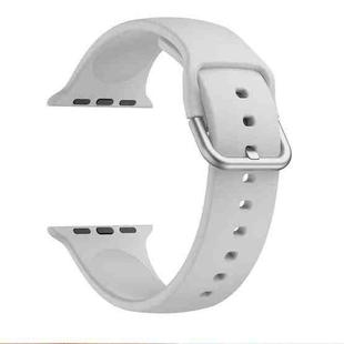 Single-color Silicone Buckle Strap Watch Band For Apple Watch Ultra 49mm / Series 8&7 45mm / SE 2&6&SE&5&4 44mm / 3&2&1 42mm(Light Grey)