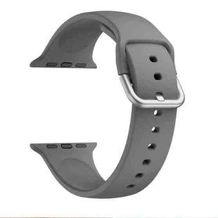 Single-color Silicone Buckle Strap Watch Band For Apple Watch Ultra 49mm / Series 8&7 45mm / SE 2&6&SE&5&4 44mm / 3&2&1 42mm(Dark Grey)