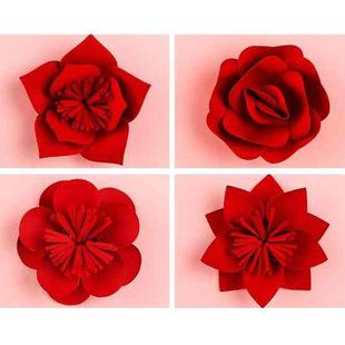 4 in 1 Flowers Creative Paper Cutting Shooting Props Flowers Papercut Jewelry Cosmetics Background Photo Photography Props