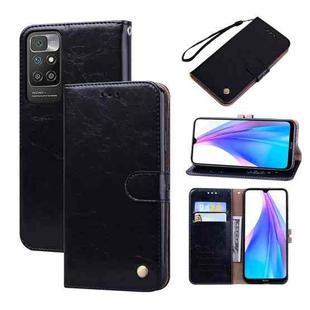 For Xiaomi Redmi 10 Business Style Oil Wax Texture Horizontal Flip Leather Case with Holder & Card Slots & Wallet(Black)