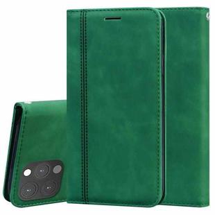 For iPhone 13 Pro Frosted Business Magnetic Horizontal Flip PU Leather Case with Holder & Card Slot & Lanyard (Green)