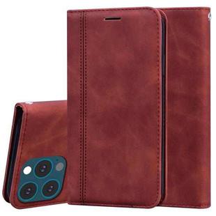 For iPhone 13 Pro Max Frosted Business Magnetic Horizontal Flip PU Leather Case with Holder & Card Slot & Lanyard (Brown)