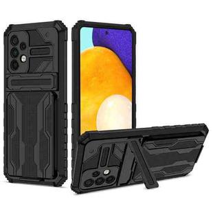 For Samsung Galaxy A72 5G / 4G Kickstand Armor Card Wallet Phone Case(Black)
