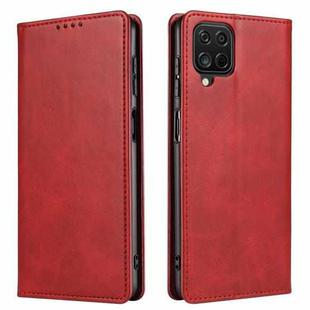 For Samsung Galaxy A42 5G Calf Texture Magnetic Horizontal Flip Leather Case with Holder & Card Slots & Wallet(Red)