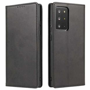 For Samsung Galaxy Note20 Ultra Calf Texture Magnetic Horizontal Flip Leather Case with Holder & Card Slots & Wallet(Black)