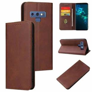 For Samsung Galaxy Note9 Calf Texture Magnetic Horizontal Flip Leather Case with Holder & Card Slots & Wallet(Brown)
