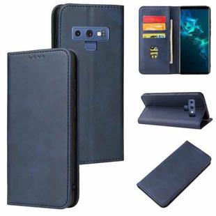 For Samsung Galaxy Note9 Calf Texture Magnetic Horizontal Flip Leather Case with Holder & Card Slots & Wallet(Blue)