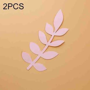 2 PCS Leaves 16x7cm Creative Leaves Paper Cutting Shooting Props Papercut Jewelry Cosmetics Background Photo Photography Props(Pink)