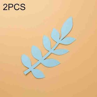 2 PCS Leaves 16x7cm Creative Leaves Paper Cutting Shooting Props Papercut Jewelry Cosmetics Background Photo Photography Props(Light Blue)