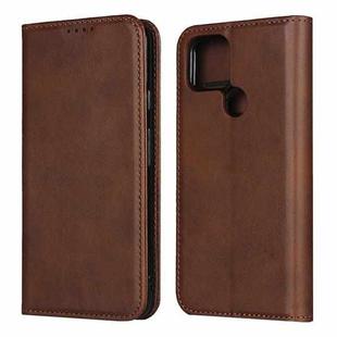 For Google Pixel 4a 5G Calf Texture Magnetic Horizontal Flip Leather Case with Holder & Card Slots & Wallet(Brown)