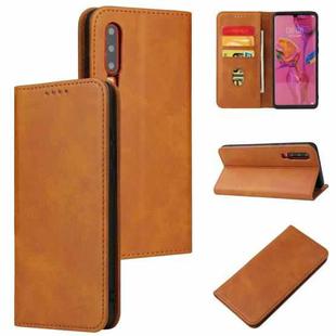 For Huawei P30 Calf Texture Magnetic Horizontal Flip Leather Case with Holder & Card Slots & Wallet(Khaki)