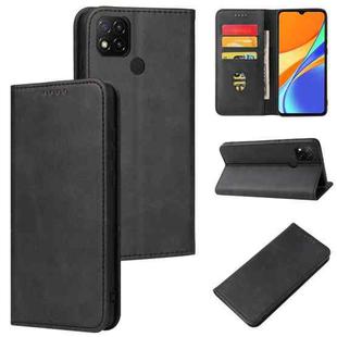 For Xiaomi Redmi 9C Calf Texture Magnetic Horizontal Flip Leather Case with Holder & Card Slots & Wallet(Black)