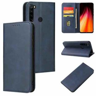 For Xiaomi Redmi Note 8 Calf Texture Magnetic Horizontal Flip Leather Case with Holder & Card Slots & Wallet(Blue)